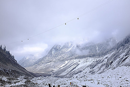 中国四川泸定县磨西镇贡嘎山海螺沟冰川雪山美景,beautiful,scenery,snow,mountain,glacier,hailuogou,gongga,moxi,luding,sichuan