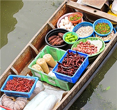 传统,水上市场,泰国