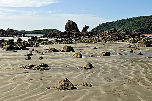 沙,海滩,火山,石头,国家,公园,靠近,昆士兰,澳大利亚