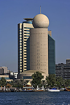 城市,迪拜,迪拜河,建筑,德伊勒,后面