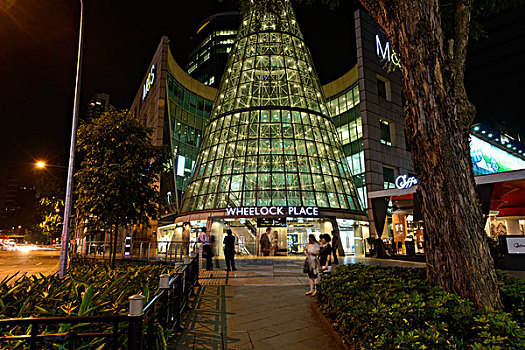 购物中心,夜晚,新加坡,亚洲