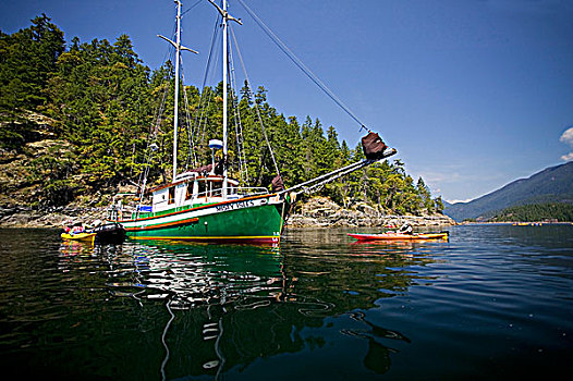 漂流者,纵帆船,加拿大,温哥华岛,不列颠哥伦比亚省
