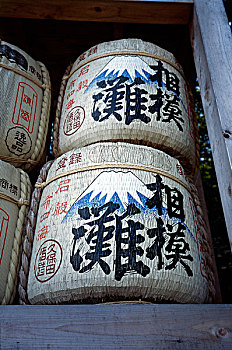 日本,仙台,日本米酒,桶