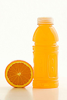 一半,橙子,瓶子,味道,维生素,水