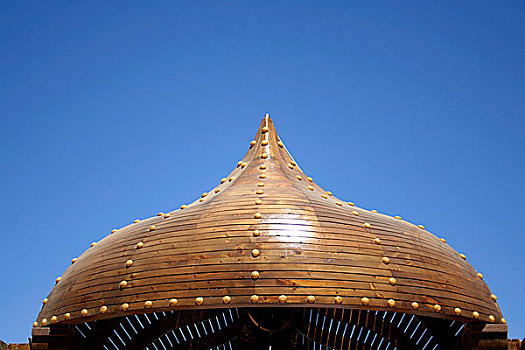 伊斯兰,木质,风格,圆顶,建筑,蓝色背景,天空,西奈,埃及