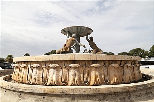 喷泉,首都,马耳他,瓦莱塔市,欧洲