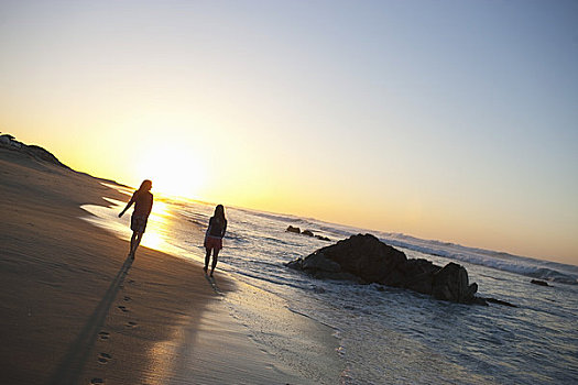 女人,海滩,北下加利福尼亚州,墨西哥