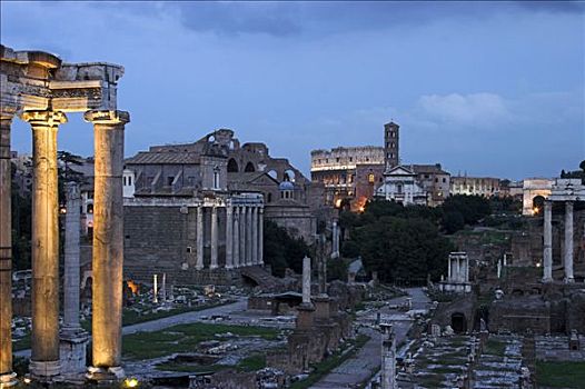 夜景,罗马,意大利,欧洲