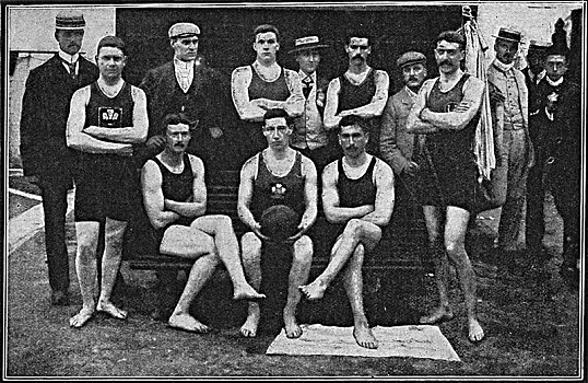 水球,爱尔兰,威尔士,团队,冠军,19世纪,艺术家