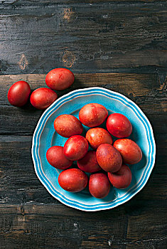 红色,希腊,复活节彩蛋,盘子