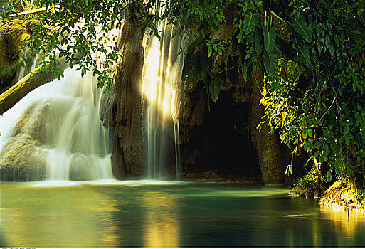 瀑布,水,国家公园,恰帕斯,墨西哥