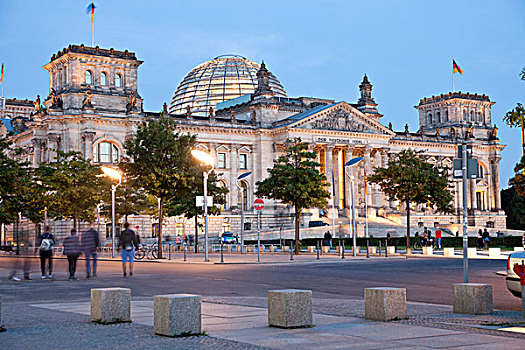 德国国会大厦,建筑,德国,德国联邦议院,黄昏,柏林,欧洲