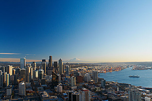 航拍,西雅图,城市天际线
