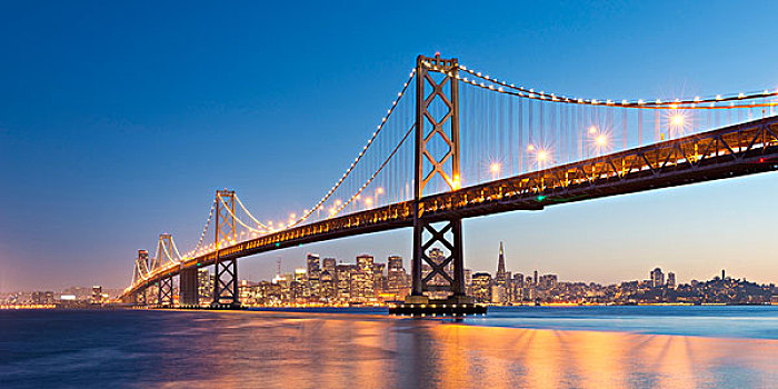 美国,北美,海湾大桥,旧金山,加利福尼亚,海洋,黃昏,水
