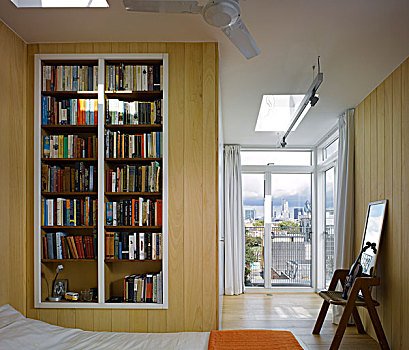 书架,现代,卧室,南华克,阁楼,伦敦