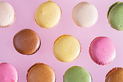 蛋白杏仁饼干,饼干,粉色,种类,图案,粉色背景