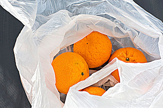 柑桔,塑料袋
