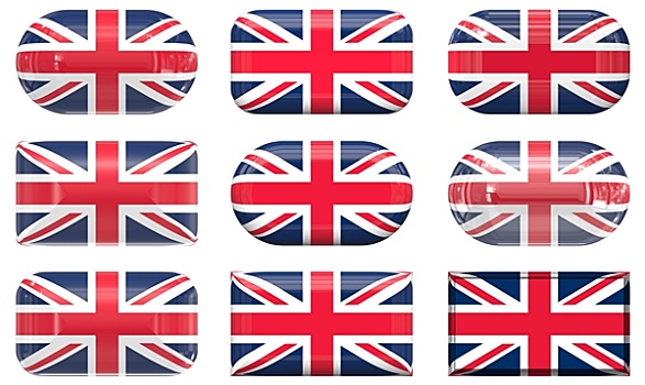 玻璃,扣,旗帜,英国