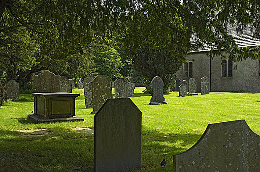 英格兰,坎布里亚,墓地,教堂,埋葬