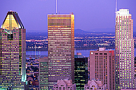 加拿大,市区,天际线,摩天大楼
