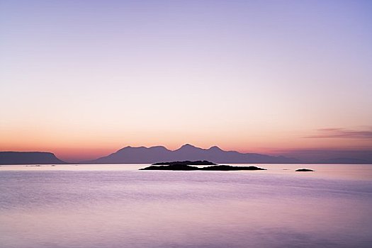 俯视,水,海岸,苏格兰