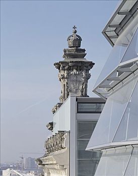 德国国会大厦,德国联邦议院,圆顶,石雕工艺,特写,白天