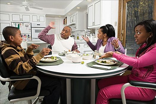 家庭,争执,餐桌