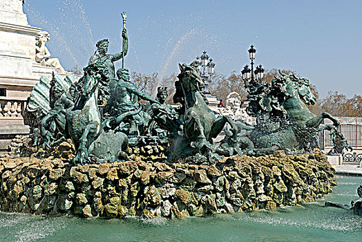法国,阿基坦,波尔多,喷泉