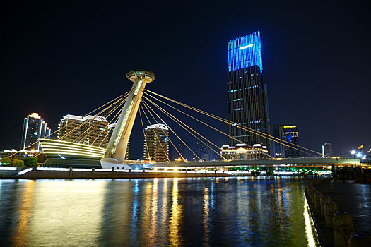 天津海河赤峰桥夜景