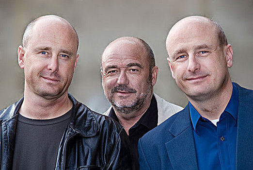 三个,男人,秃头,头部