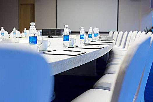白色,大,桌子,现代,会议室