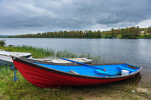 瑞典,北博滕省,船,河