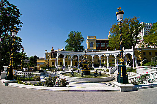 喷泉,广场,巴库,阿塞拜疆,中东