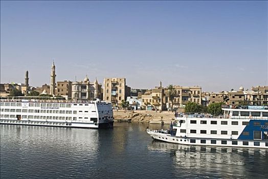 游船,堤岸,尼罗河,埃及