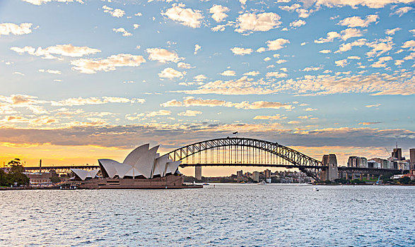环形码头,石头,黄昏,天际线,悉尼歌剧院,海港大桥,歌剧院,金融区,银行,地区,悉尼,新南威尔士,澳大利亚,大洋洲