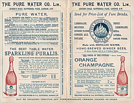 英国,广告,饮料,梅里特,1893年,纯,水,英格兰,欧洲