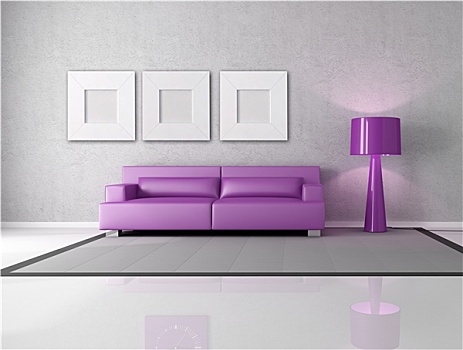 紫色,灰色,客厅