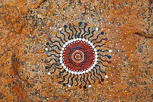土著,绘画,鹅卵石,花冈岩,漂石,北领地州,澳大利亚,大洋洲