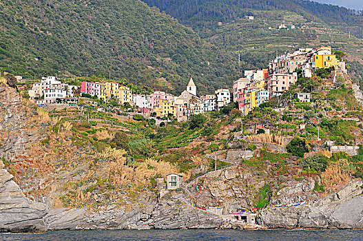风景,海洋,五渔村,利古里亚,意大利北部,欧洲