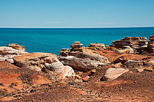 澳大利亚,印度洋,风景,岩石,红色,悬崖,文化遗产,小路,大幅,尺寸