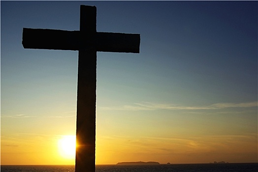 十字架,耶稣,日落