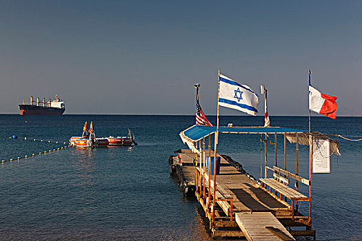 以色列,埃拉特,码头,早晨