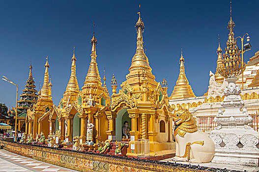 瑞光大金塔,神圣,金色,佛教,塔,仰光,缅甸