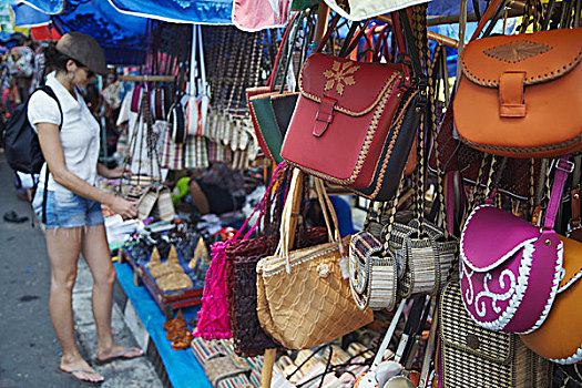 女人,购物,市场,日惹,爪哇,印度尼西亚