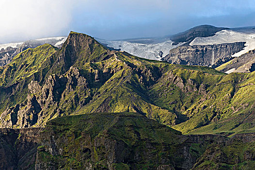 山,山脊,冰岛,高地,南方,欧洲
