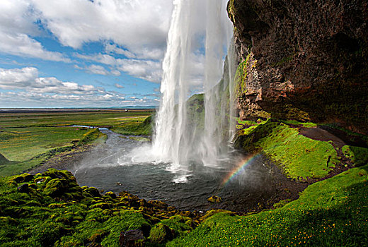 瀑布,冰岛,欧洲