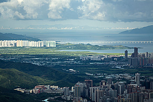 深圳全景跨海大桥罗湖联检站深港交界