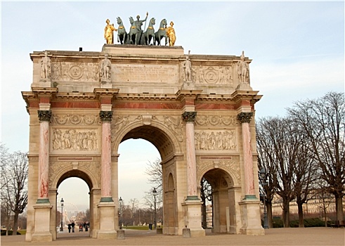 拱形,旋转木马,巴黎