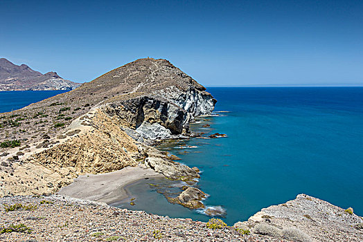 岩石海岸,圣荷塞,安达卢西亚,西班牙,欧洲