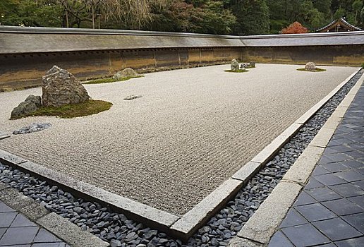 禅,岩石花园,京都,日本